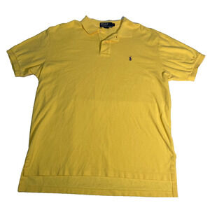 Polo Ralph Lauren Mens Yellow polo short sleeve Embroidered Pony Cotton L